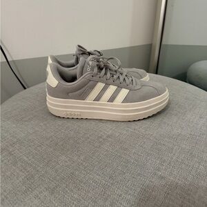 Adidas Women's Gray and White Platform Sneakers